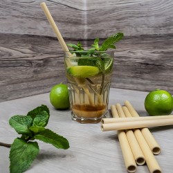 Cocktail avec paille réutilisable en bambou | Pailles & Co